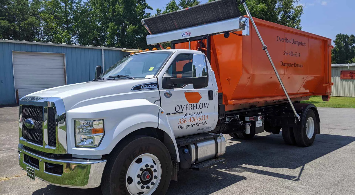 Truck with dumpster